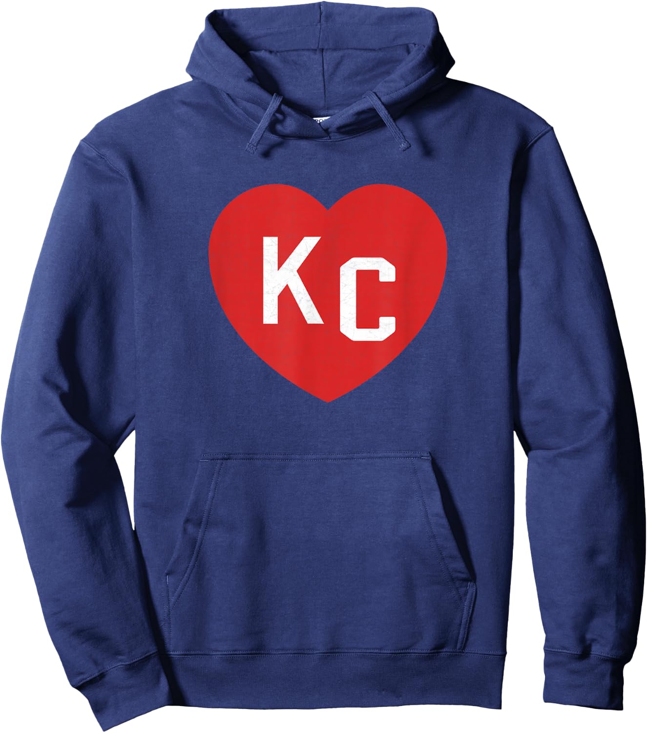 KC Heart Red/White Kansas City Heart - Men, - Short Sleeve - Small - Black - Baseball - Modern - Unique Heart Art Design Hoodie - Hoodie | Navy