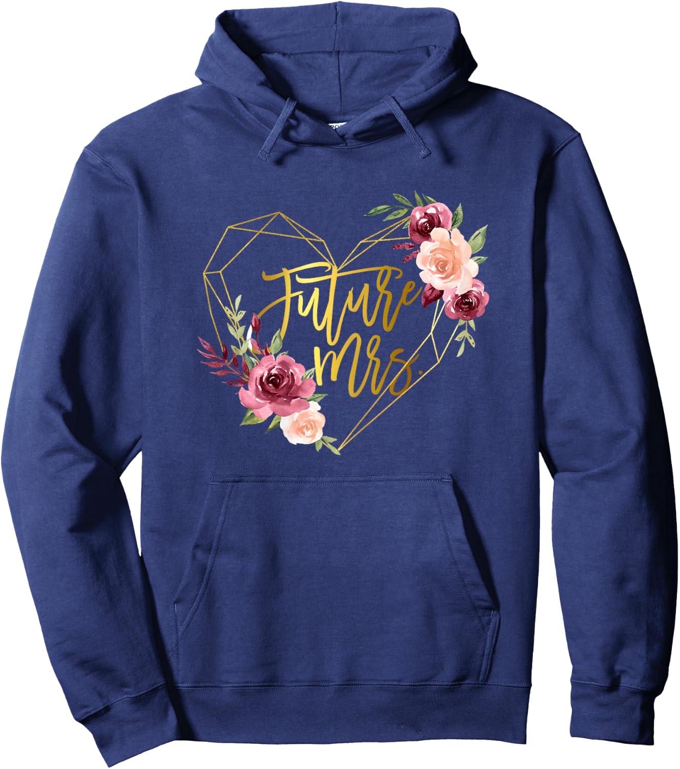 Floral Future Mrs Rose Flower Bride to be Bachelorette Hoodie - Hoodie | Navy