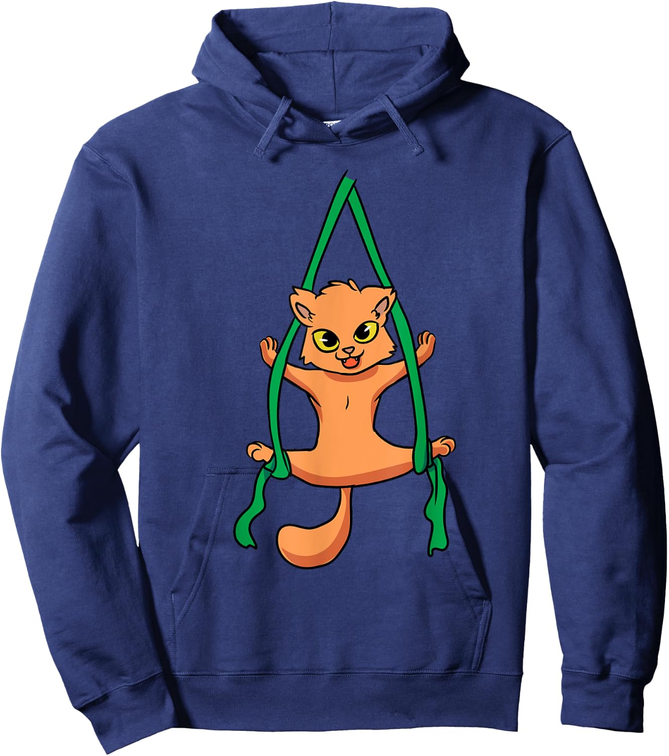 Aerial Silk Dancer Acrobat Funny Cat Aerialist Men Women Girls Kids Hoodie - Hoodie | Navy