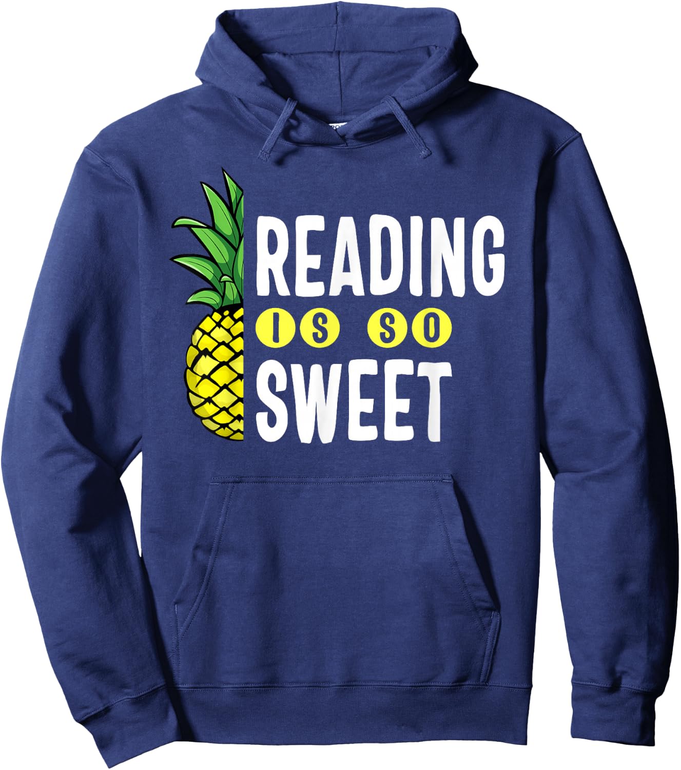 Reading Is Sweet Book Lover Pineapple Reader Teacher Read Women Girls Kids Hoodie - Hoodie | Navy