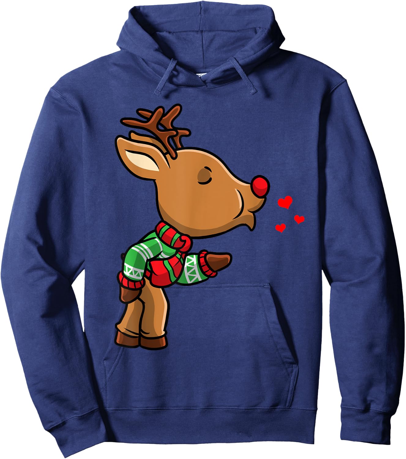 Reindeer Christmas Matching Couple Hoodie - Hoodie | Navy