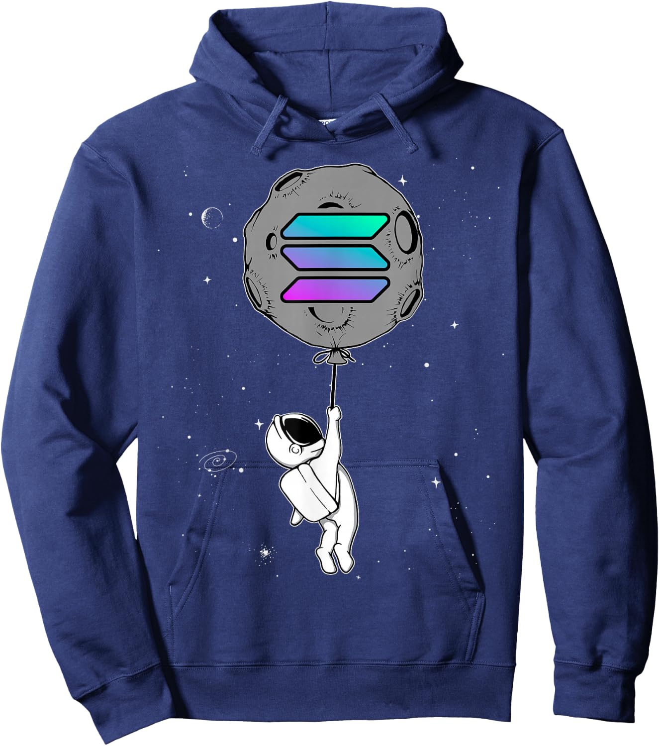 Cryptocurrency Talk Funny Solana Hodl Moon Astronaut Hoodie - Hoodie | Navy