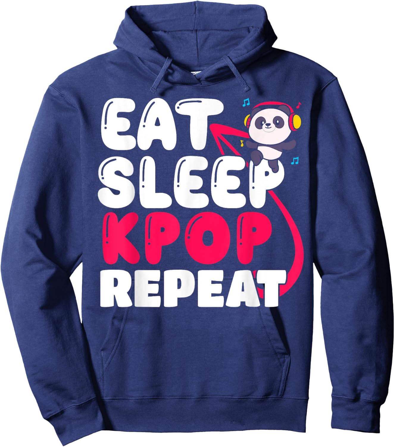 Eat Sleep Kpop Repeat Korean music Hoodie - Hoodie | Navy