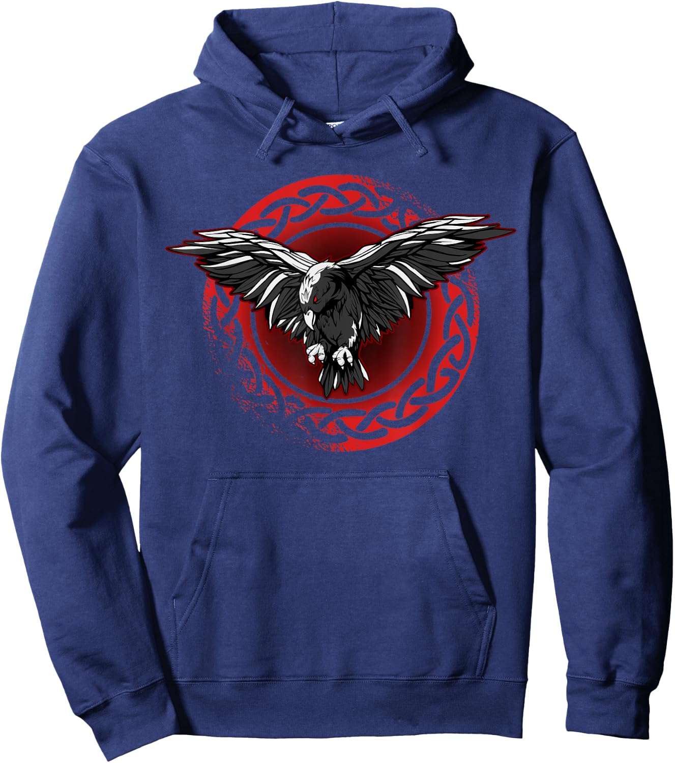 Odin Ravens Huginn & Muninn Vegvisir Vikings Celtic Nordic Hoodie - Hoodie | Navy