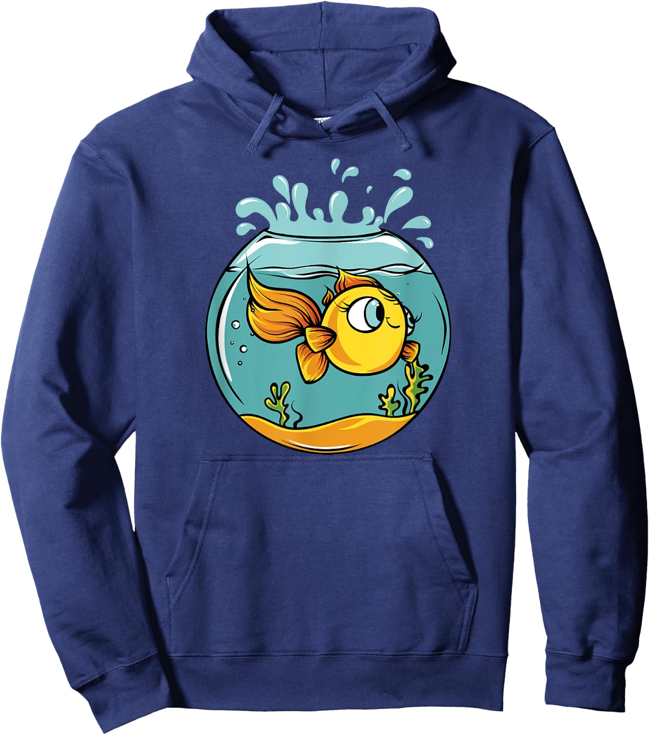 Cute Kawaii Fish Bowl Gifts Hoodie - Hoodie | Navy