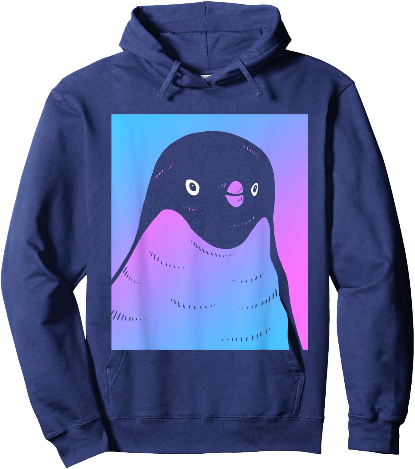 Vaporwave Penguin Aesthetic Pastel Goth Aquatic Bird Hoodie - Hoodie | Navy