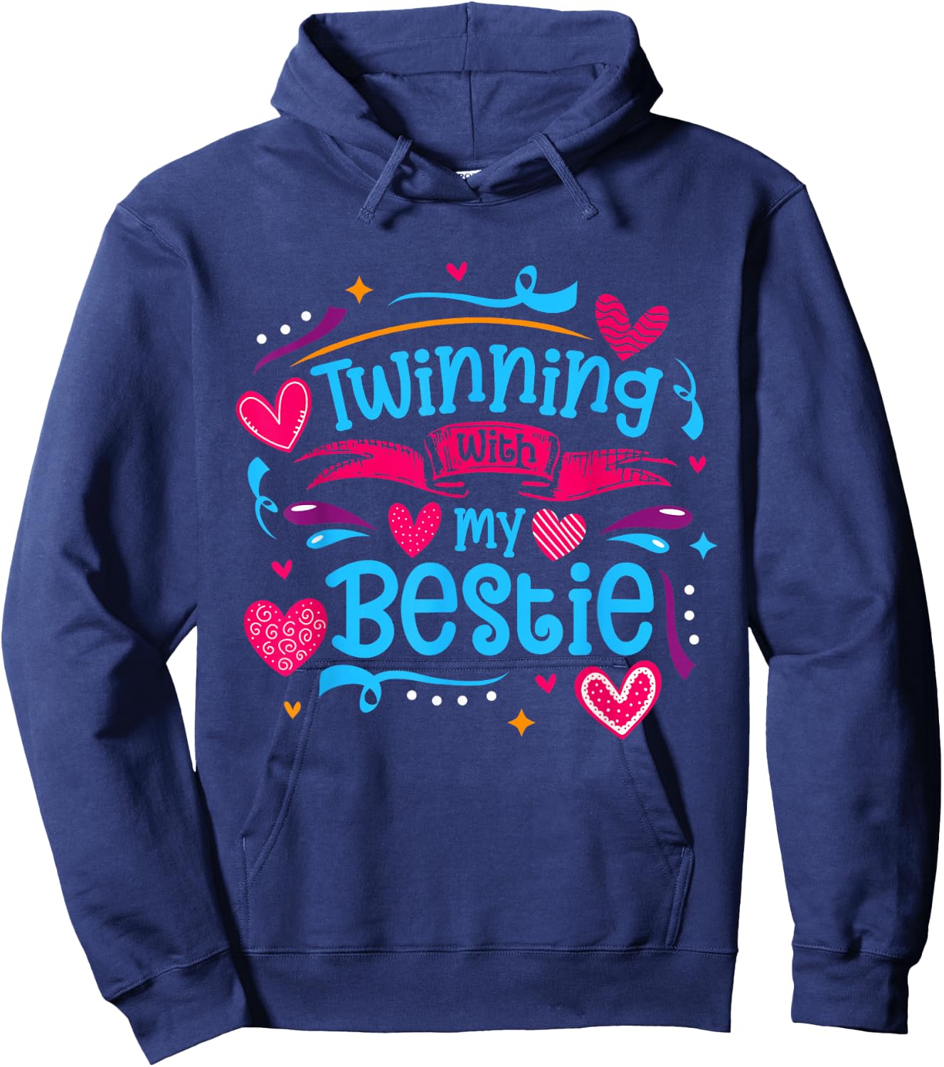 Friendship Twinning With My Bestie Hoodie - Hoodie | Navy