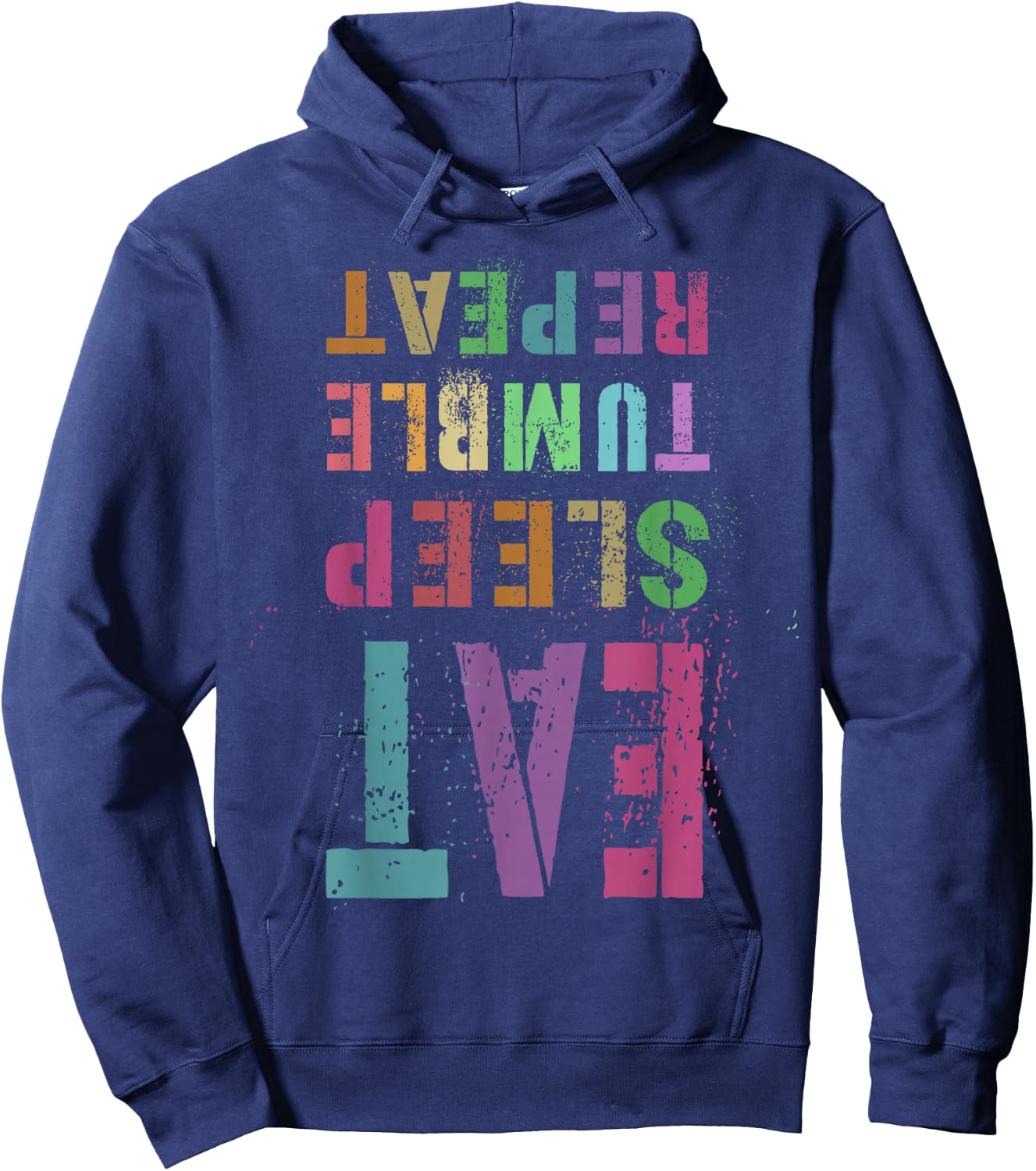 Funny EAT SLEEP TUMBLE REPEAT Gymnastics Gymnast Flip Squad Hoodie - Hoodie | Navy