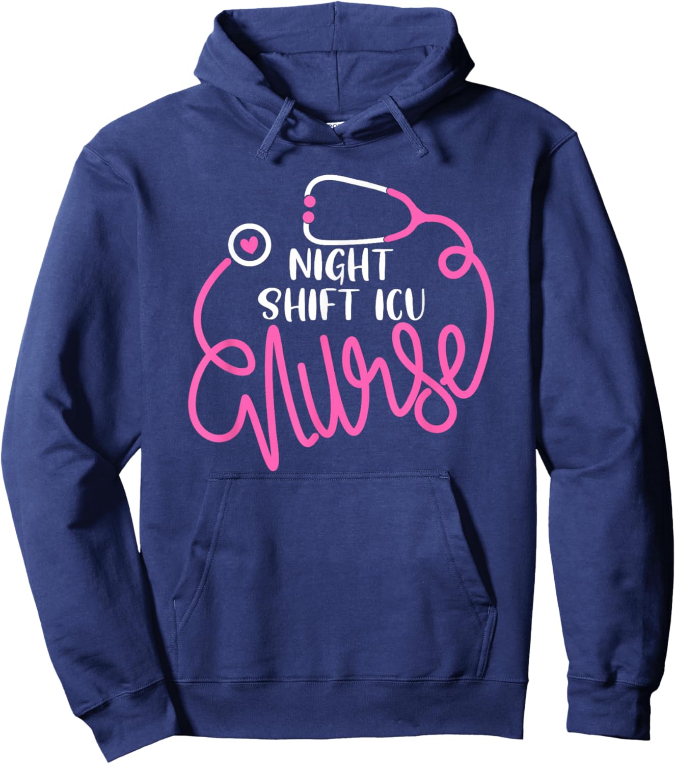 Night Shift ICU Nurse Intensive Care Unit Night Shift Nurse Hoodie - Hoodie | Navy
