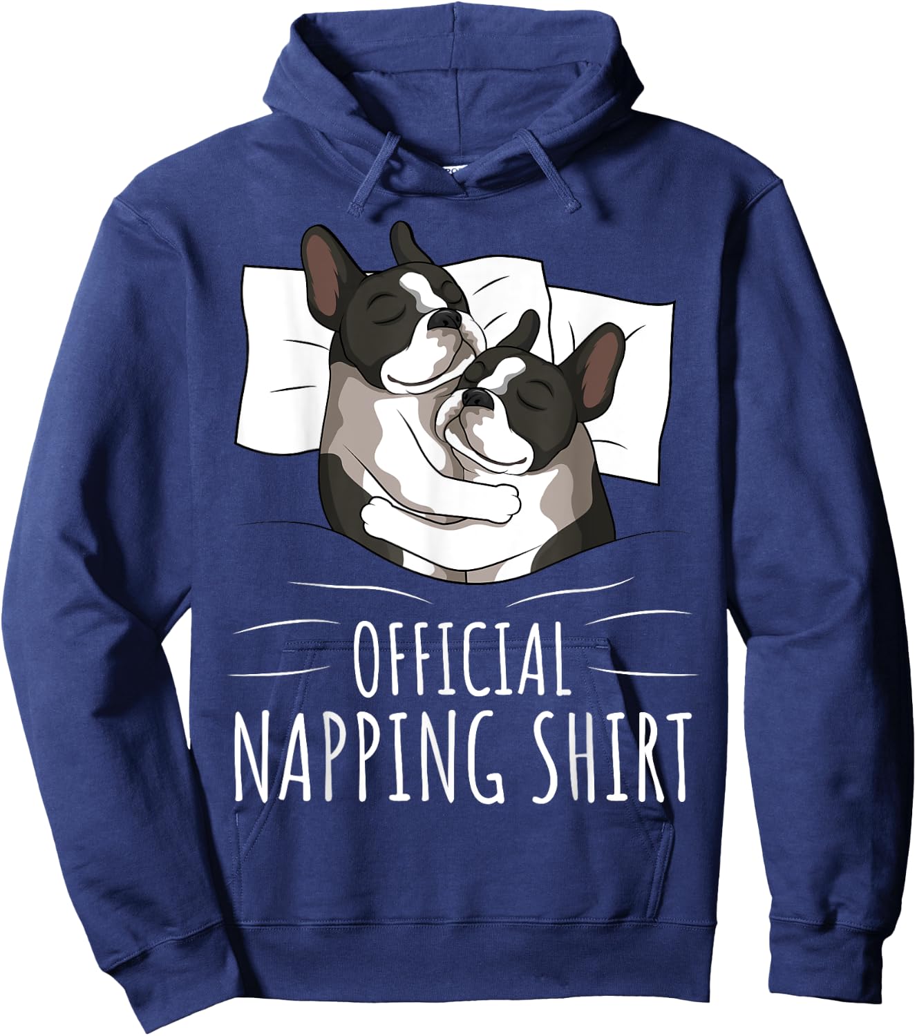Sleeping Boston Terrier Dog Lover Official Napping Hoodie - Hoodie | Navy