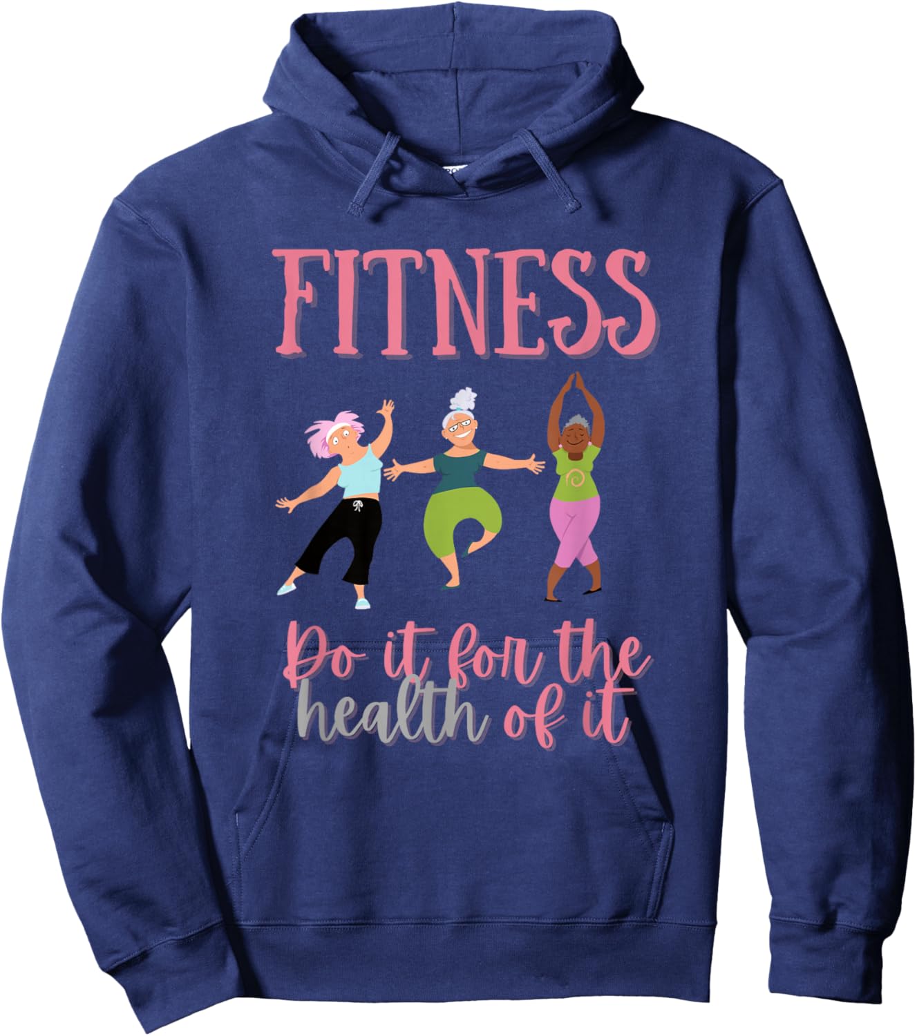 FUNNY FITNESS Shirt for Senior Citizen Workout Gym Hoodie - Hoodie | Navy