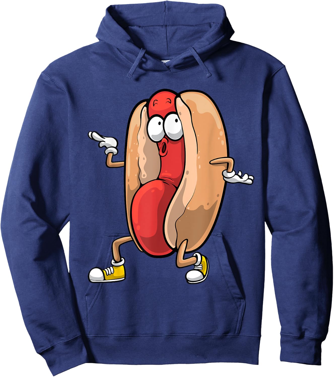 Funny Dancing Hot Dog Design For Kids Boys Girls Hotdog Gag Hoodie - Hoodie | Navy