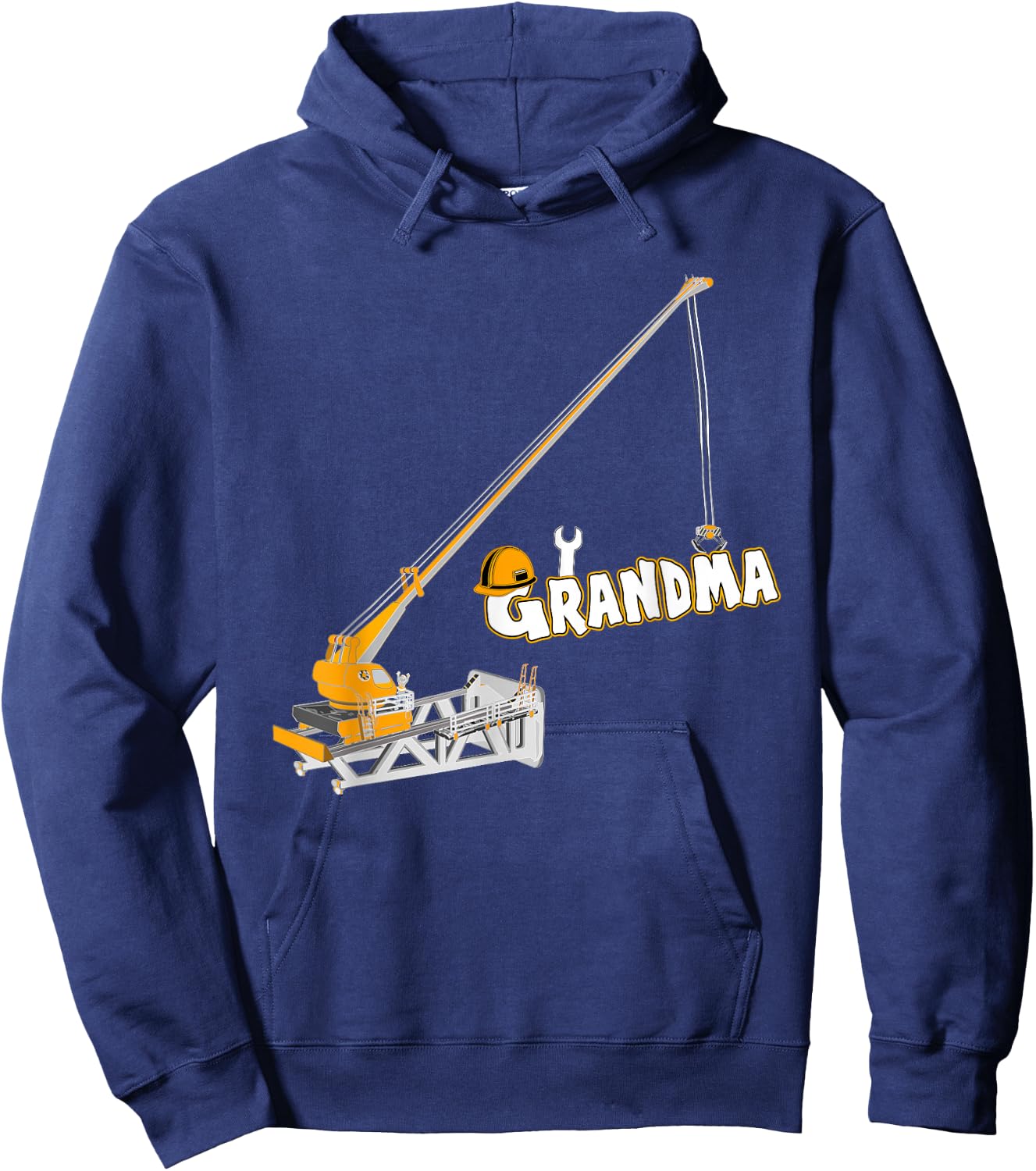 Funny Construction Worker Shirt Grandma Birthday Crew Party Hoodie - Hoodie | Navy