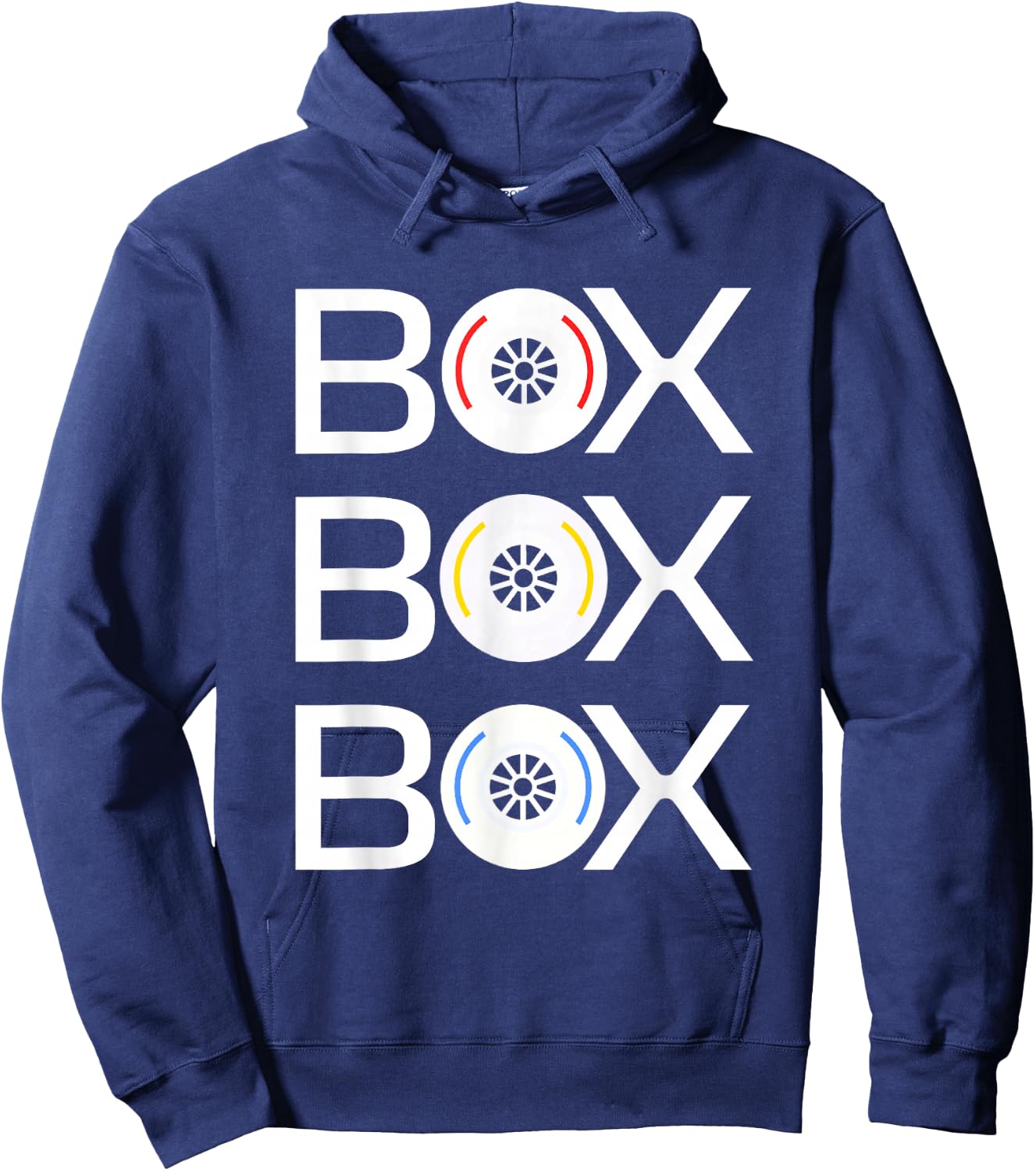 Box Box Box Radio Call Racer to the Pit Crew Tyre Racing Hoodie - Hoodie | Navy