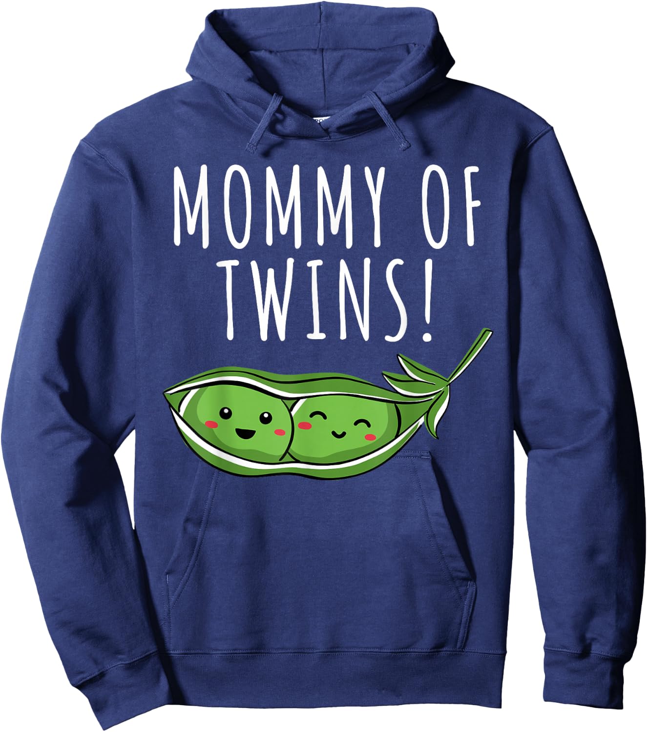 Two Peas in a Pod Mommy of Twins funny vegetable Hoodie - Hoodie | Navy