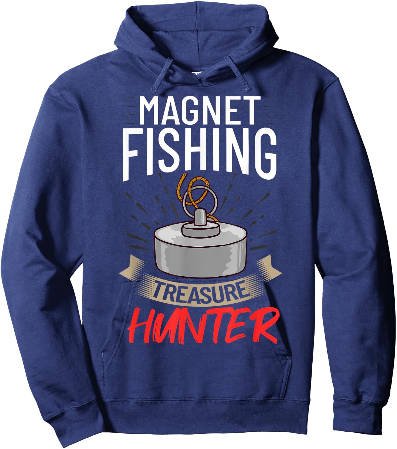 Magnet Fishing Beginner Fisher Usa Fisherman Hoodie - Hoodie | Navy