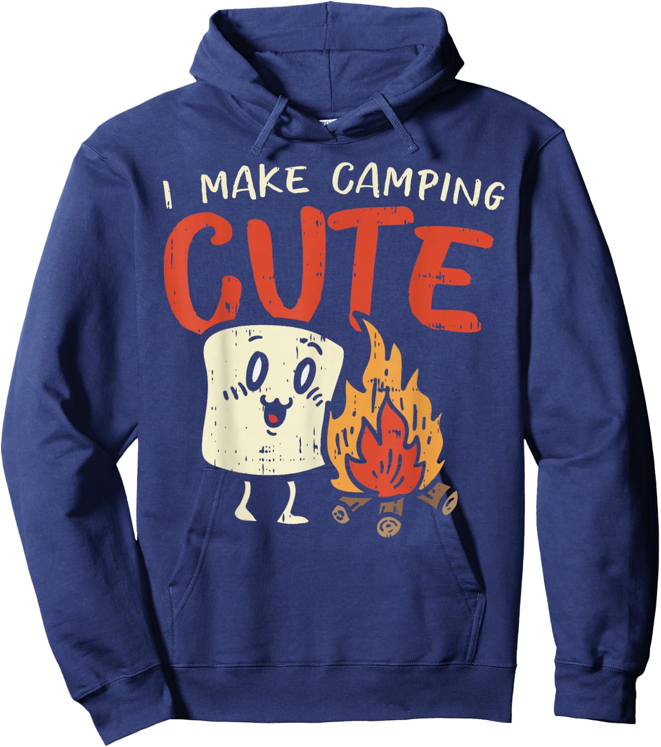 I Make Camping Cute Marshmallow Campfire Camper Kids Gift Hoodie - Hoodie | Navy
