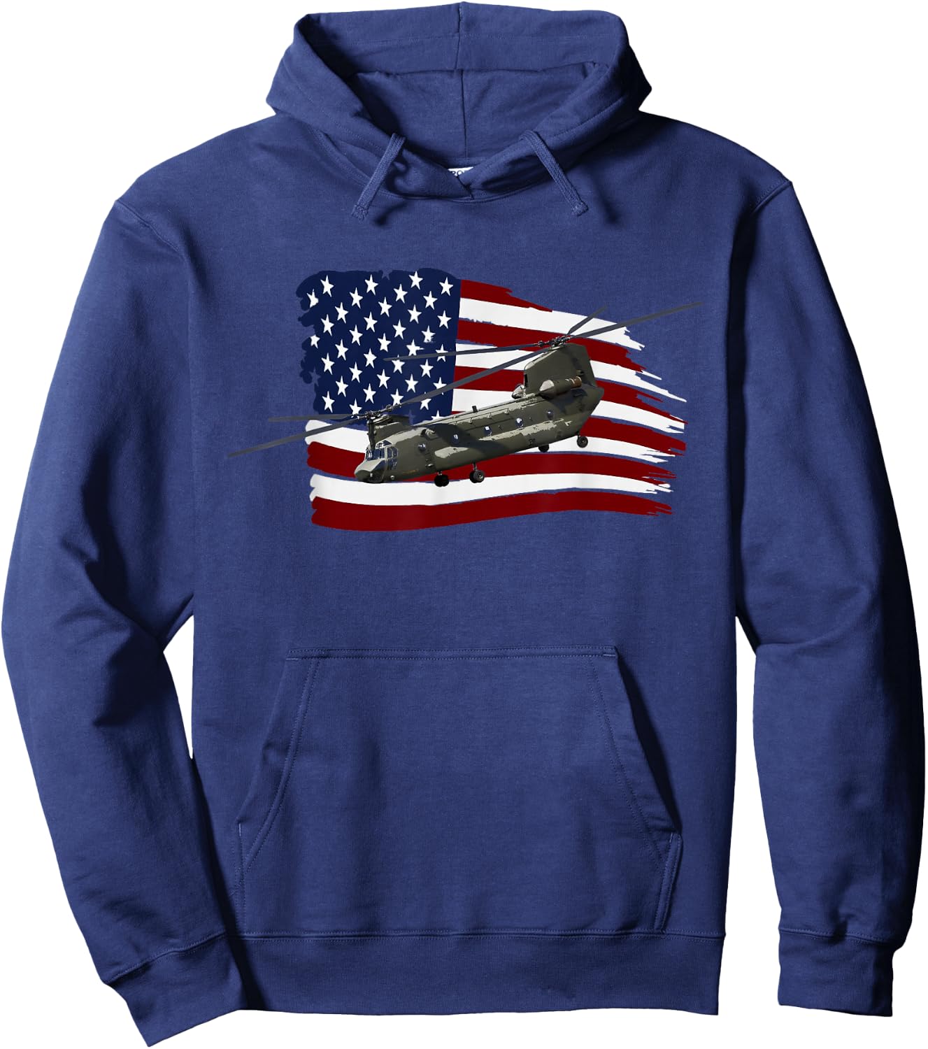 CH-47 Chinook T Shirt Helicopter US Flag Hoodie - Hoodie | Navy