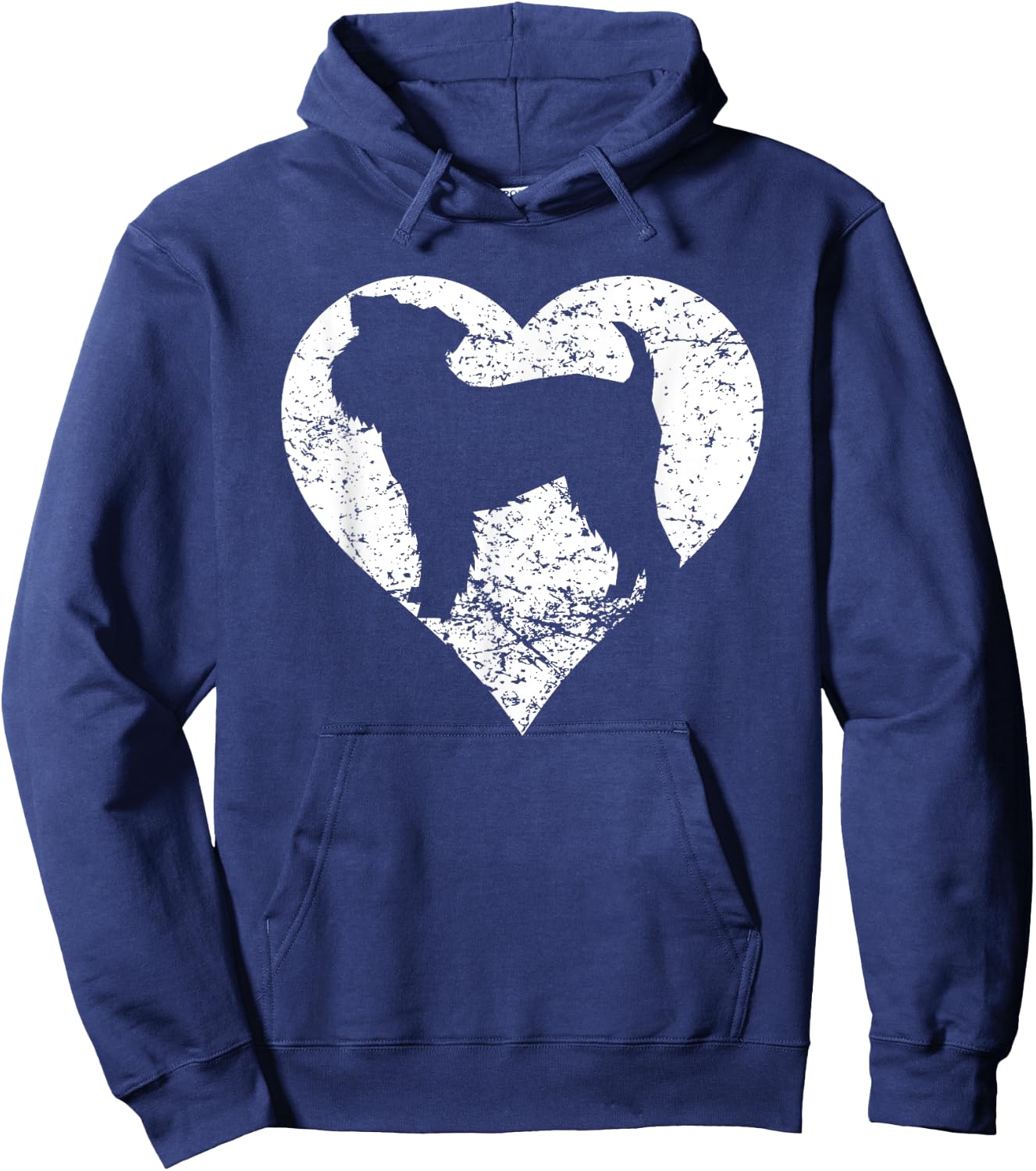 Distressed Brussels Griffon Heart Dog Owner Graphic Men Women Kids Hoodie - Hoodie | Navy