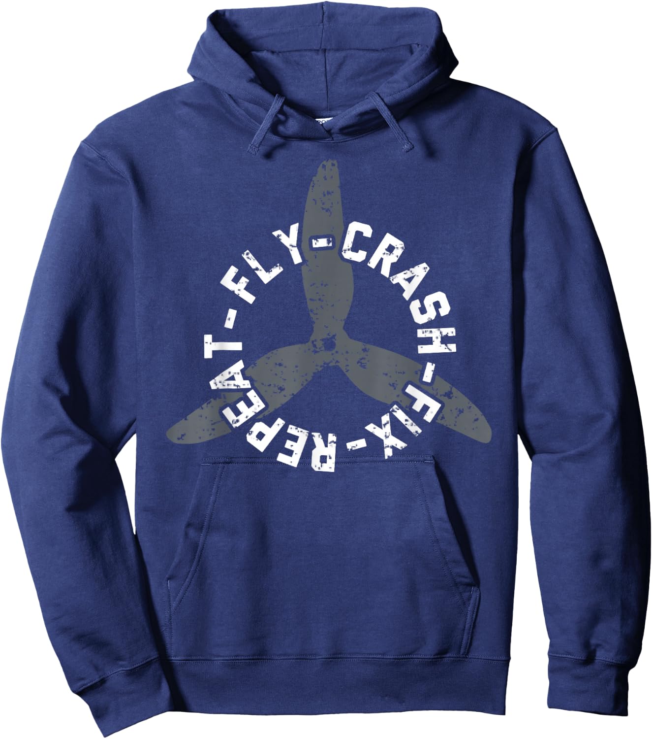 Fly Crash Fix Repeat - Funny Drone Racing FPV Quad Pilot Hoodie - Hoodie | Navy