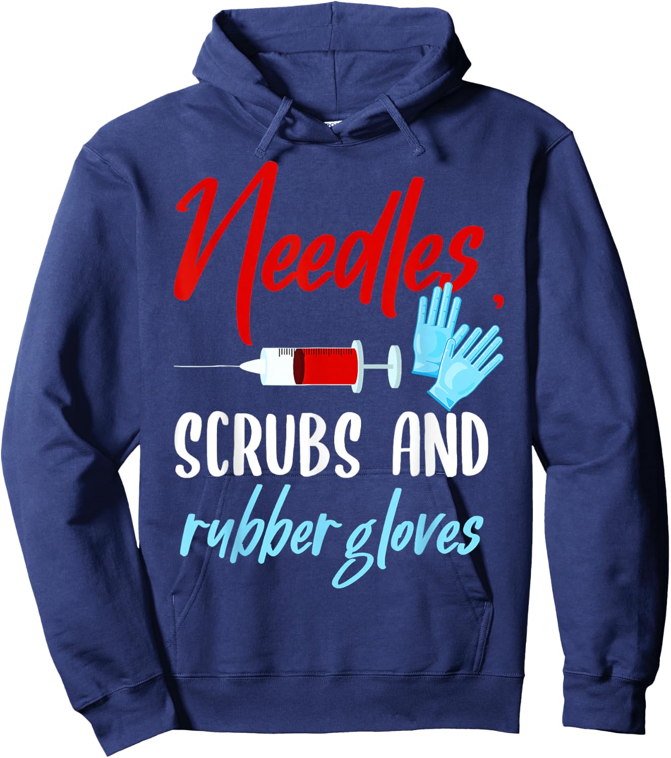 Phlebotomist Needles Scrubs Gloves Phlebotomy Tech Nurse Hoodie - Hoodie | Navy