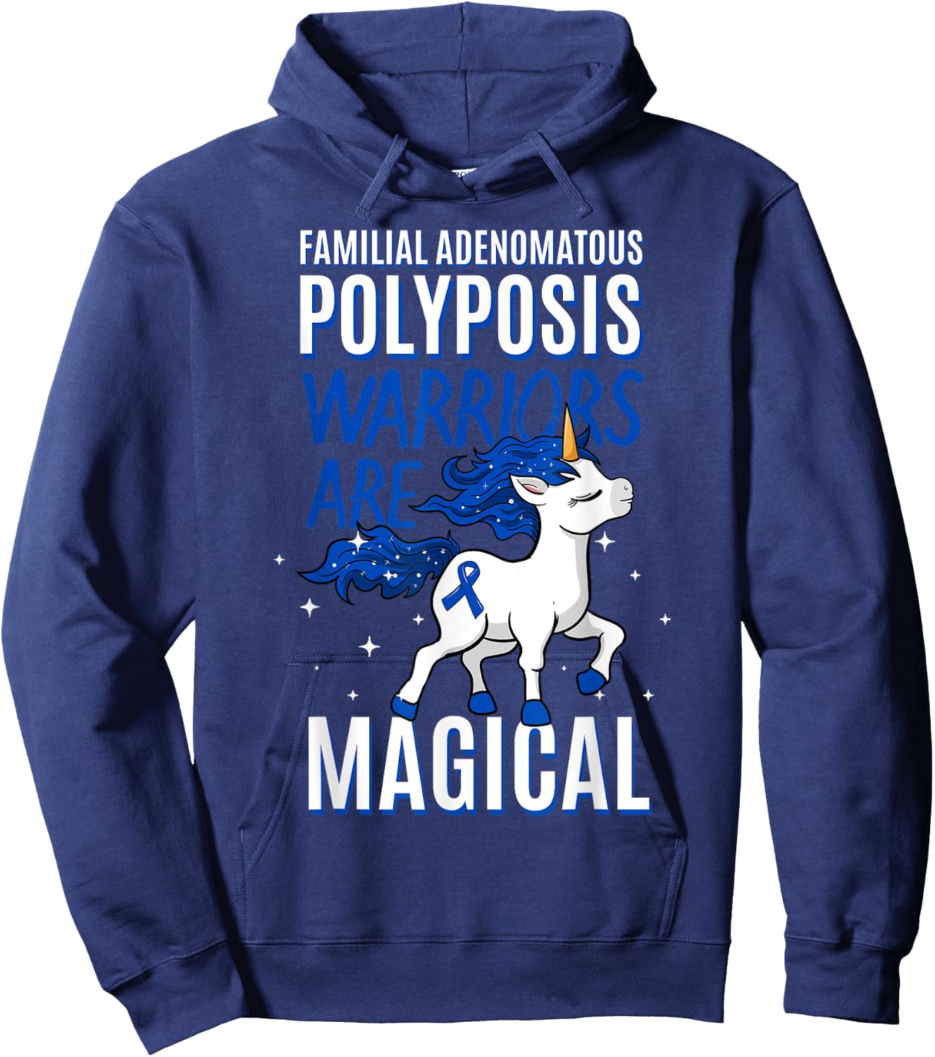 Familial Adenomatous Polyposis Warrior FAP Awareness Unicorn Hoodie - Hoodie | Navy