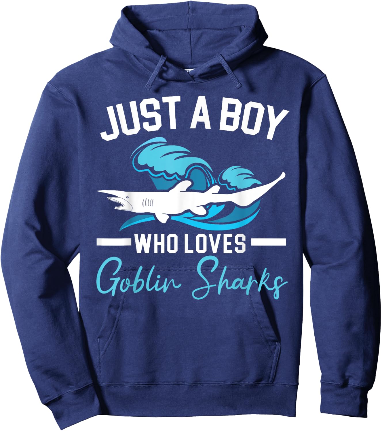 Just A Boy Who Loves Goblin Sharks Animal Marine Biologist Hoodie - Hoodie | Navy