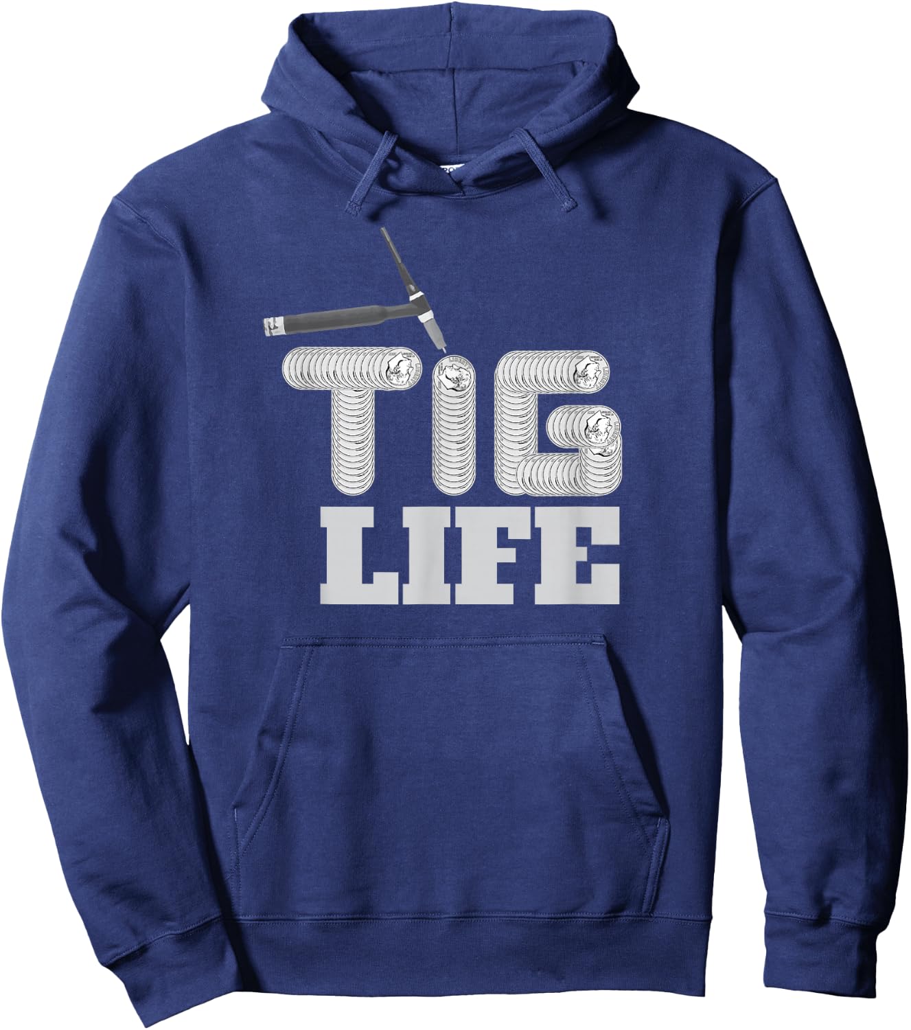 TIG Life Stacking Dimes Welder Blue Collar Hoodie - Hoodie | Navy