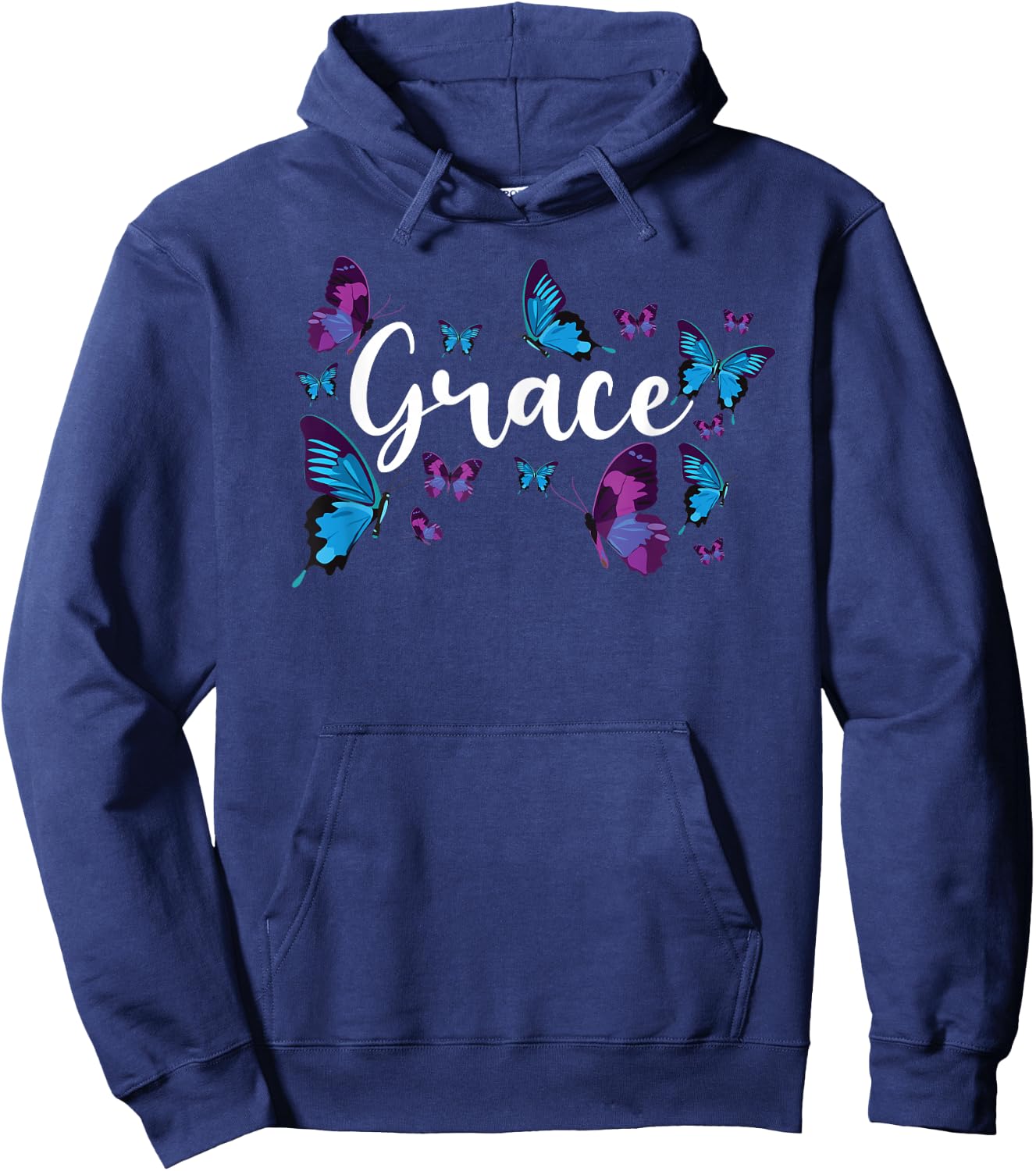 Christian Bible Verse Quote Butterfly Grace Hoodie - Hoodie | Navy