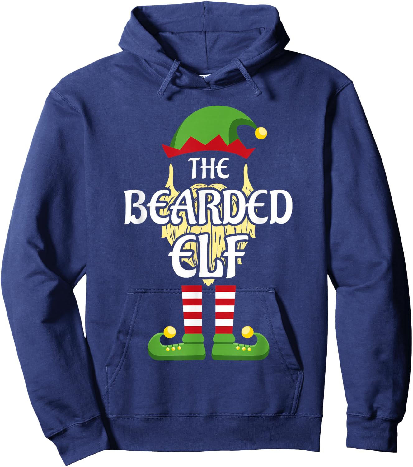 Bearded Elf Family Matching Group Christmas Hoodie - Hoodie | Navy