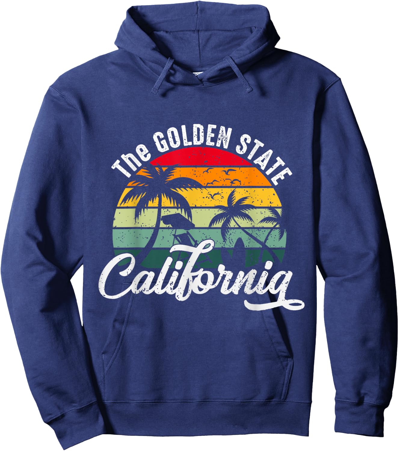 Summer The Golden State California Retro Vintage Men Women Kids Hoodie - Hoodie | Navy