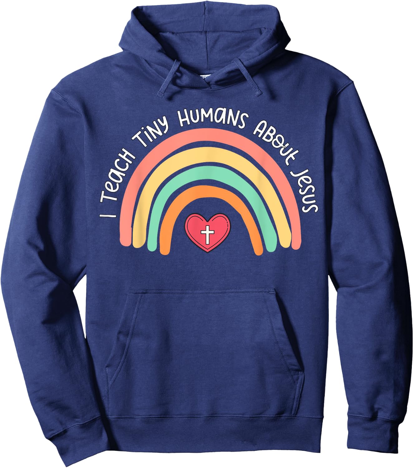 I Teach Tiny Humans About Jesus Teacher Appreciation Bible Hoodie - Hoodie | Navy