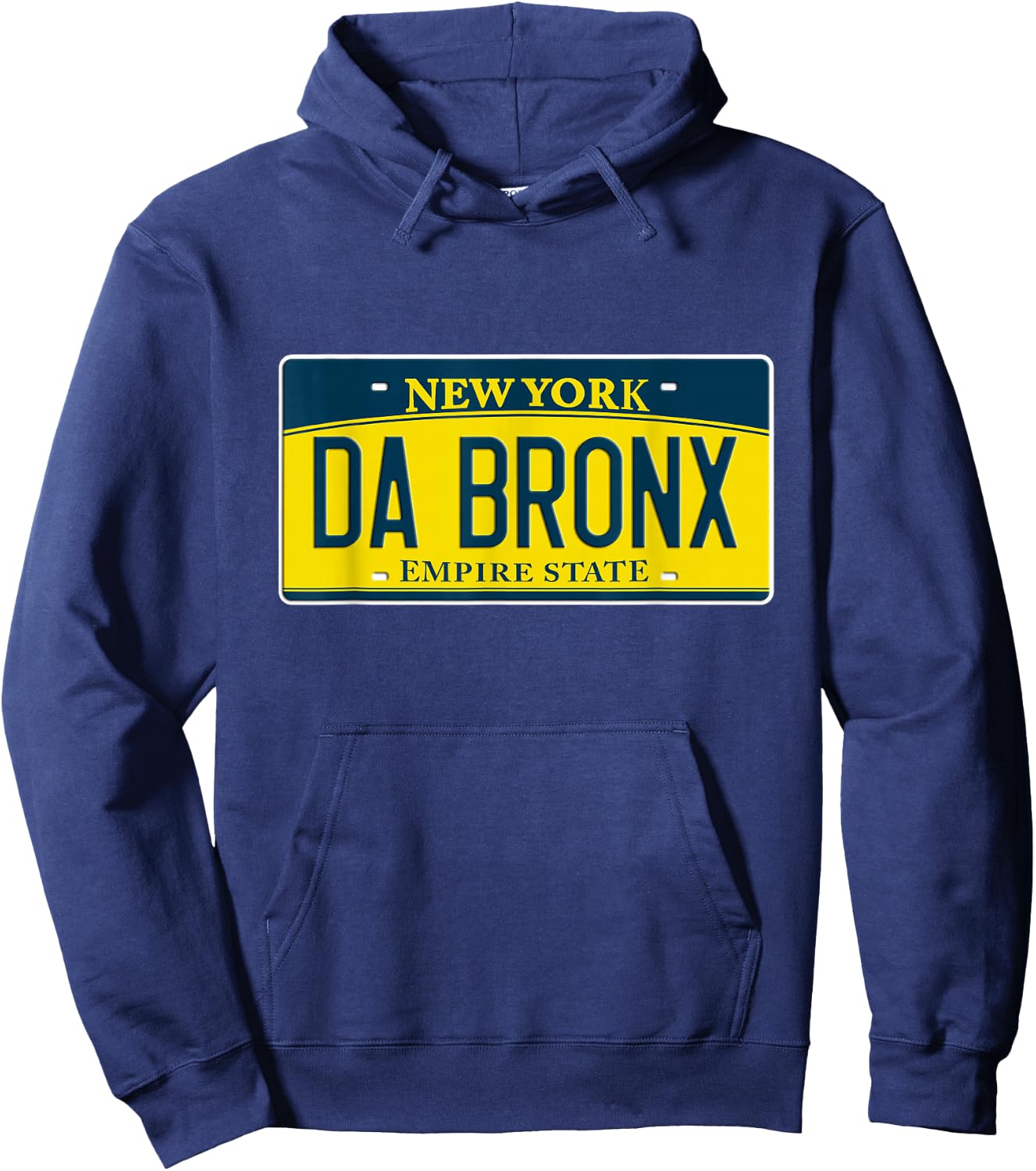 Funny Da Bronx New York NY Neighborhood License Plate Hoodie - Hoodie | Navy