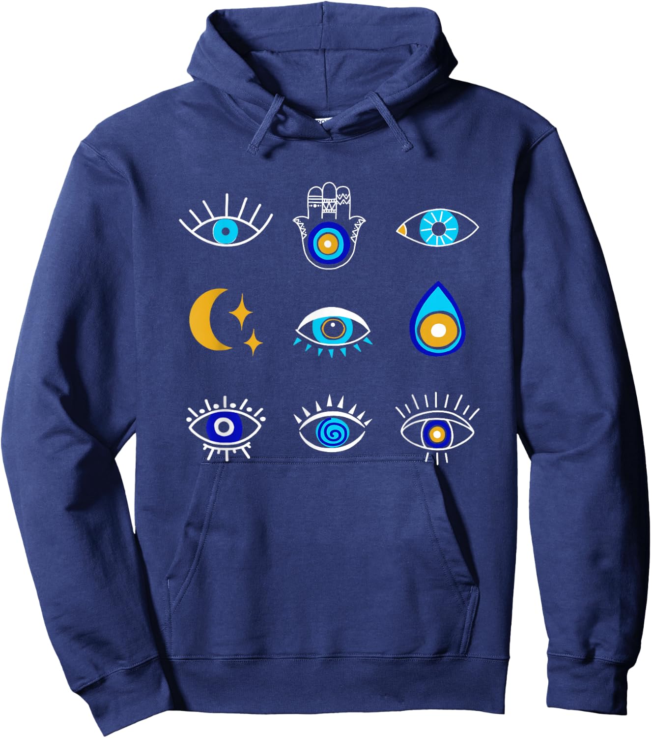 Evil Eye Curse Protection Seeing Eyes Evil Eye Hoodie - Hoodie | Navy