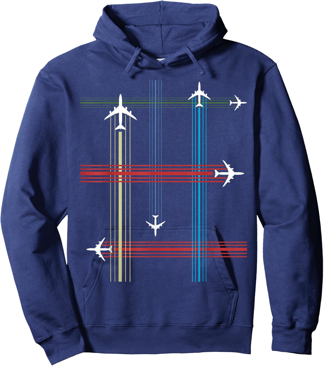 Retro 747 Airliner Contrail Vintage Aircraft Pilot Hoodie - Hoodie | Navy