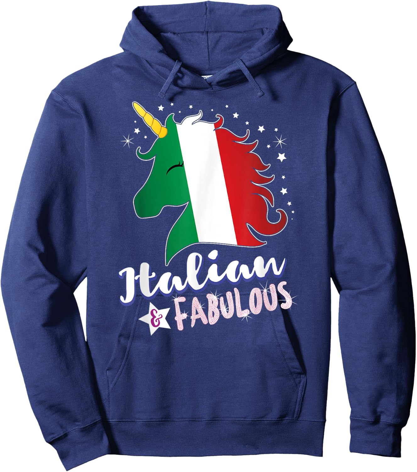 Italy Flag Italian Unicorn Hoodie - Hoodie | Navy