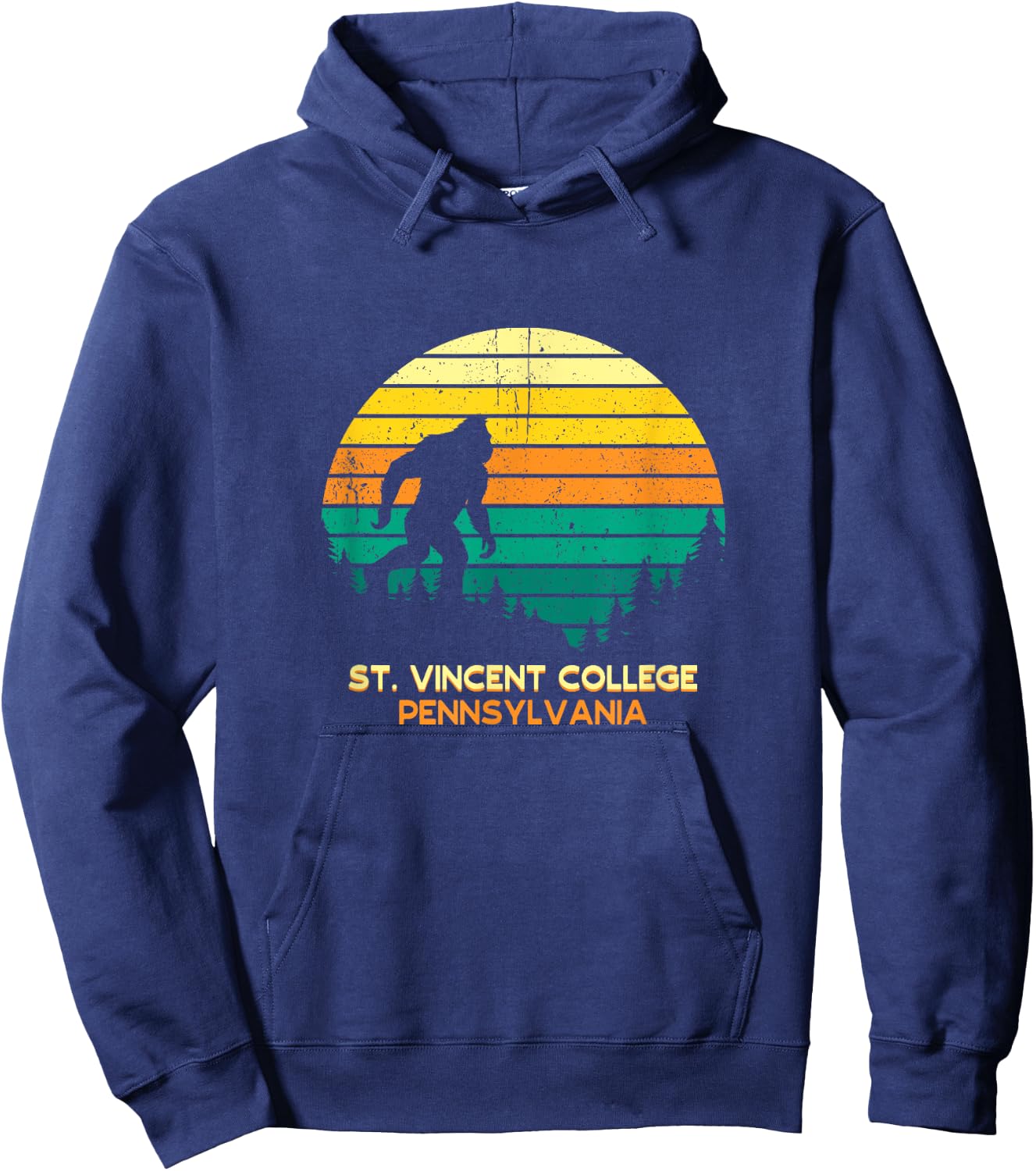 Retro St Vincent College, Pennsylvania Big foot Souvenir Hoodie - Hoodie | Navy
