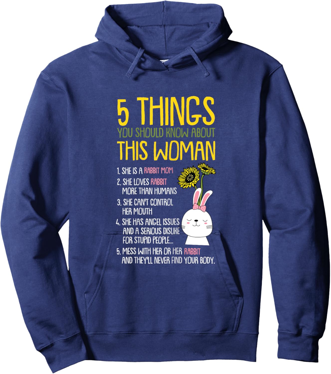 5 Things You Should Know About This Woman Rabbit Mom Bunny Hoodie - Hoodie | Navy