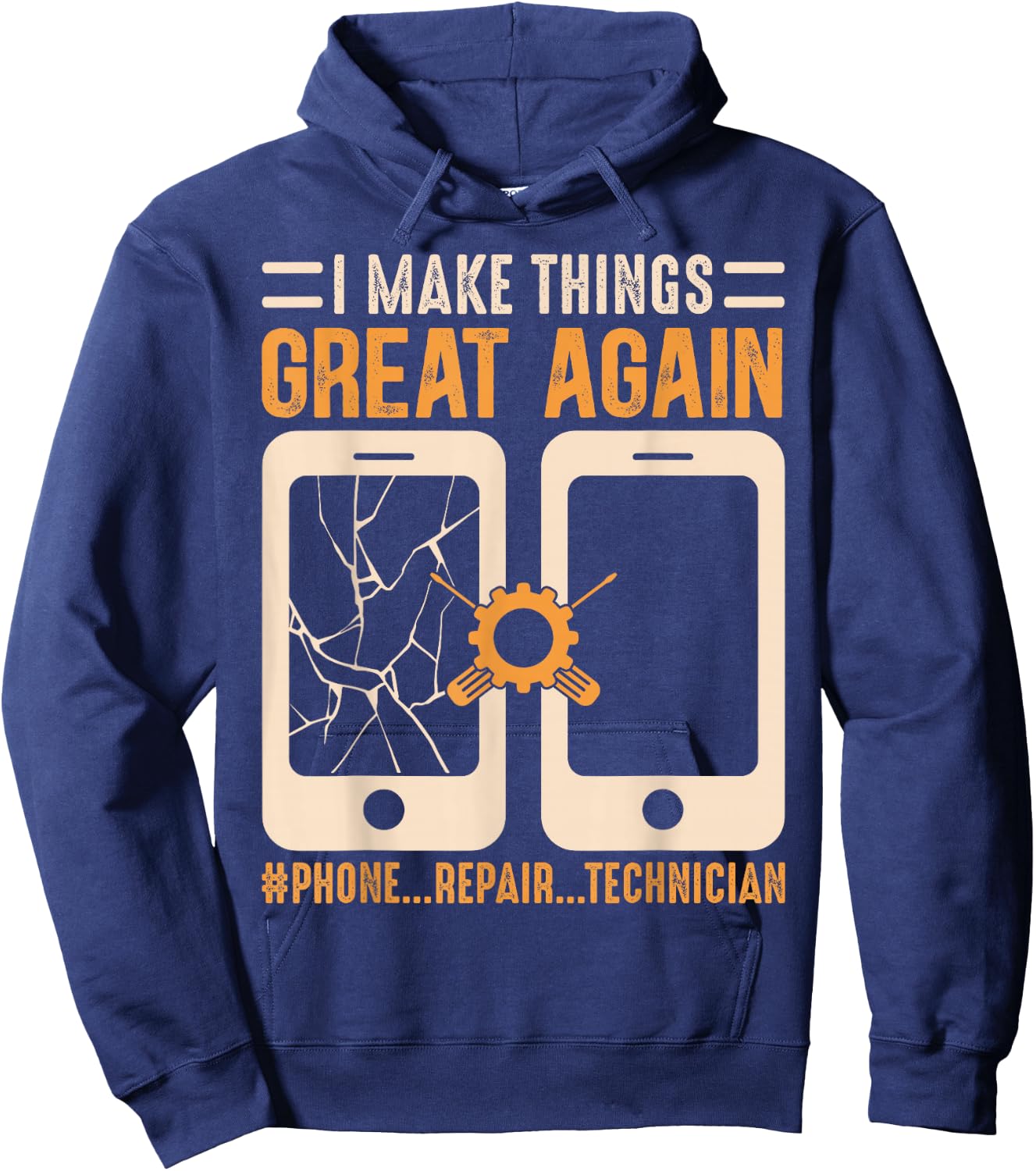 Mobile Phone Repair Shirt Funny Smartphone Electrician Hoodie - Hoodie | Navy