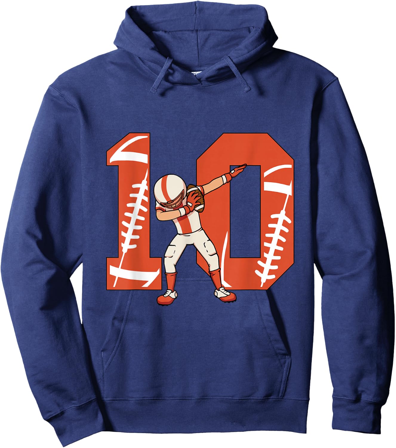 10 Years Old Boy Football Player 10th Football Birthday Kids Hoodie - Hoodie | Navy