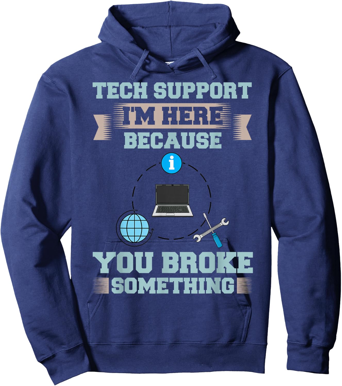 Tech Support IT Technical Engineer Helpdesk Hoodie - Hoodie | Navy