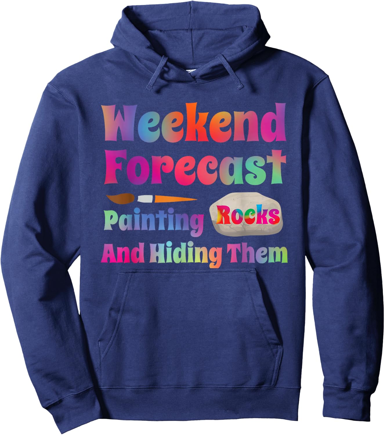 Rock Painting - Weekend Forecast Painting Rocks Hoodie - Hoodie | Navy