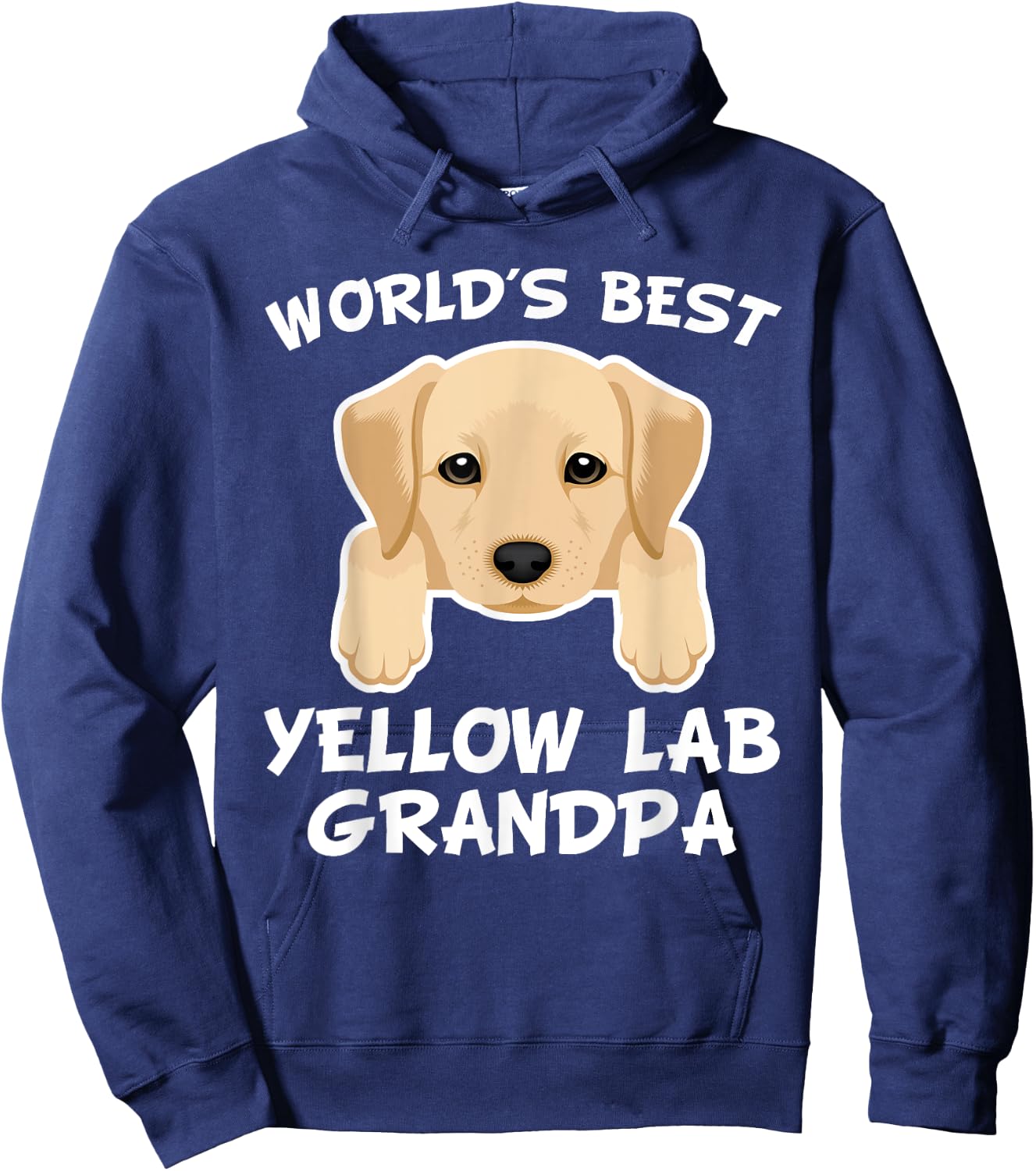 World's Best Yellow Lab Grandpa Dog Granddog Men Hoodie - Hoodie | Navy