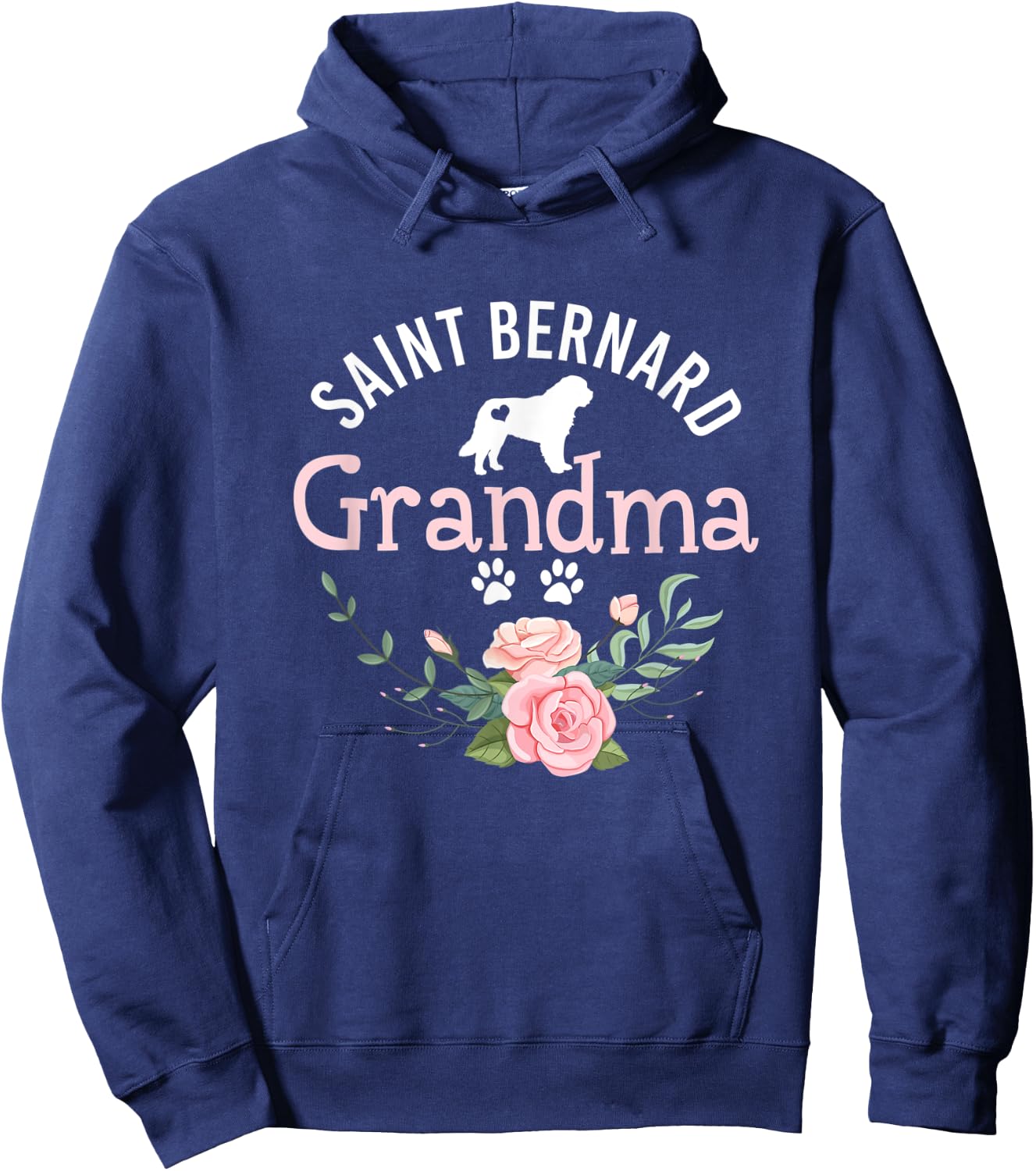 Saint Bernard Grandma Dog Gifts Dog Lover Christmas Hoodie - Hoodie | Navy
