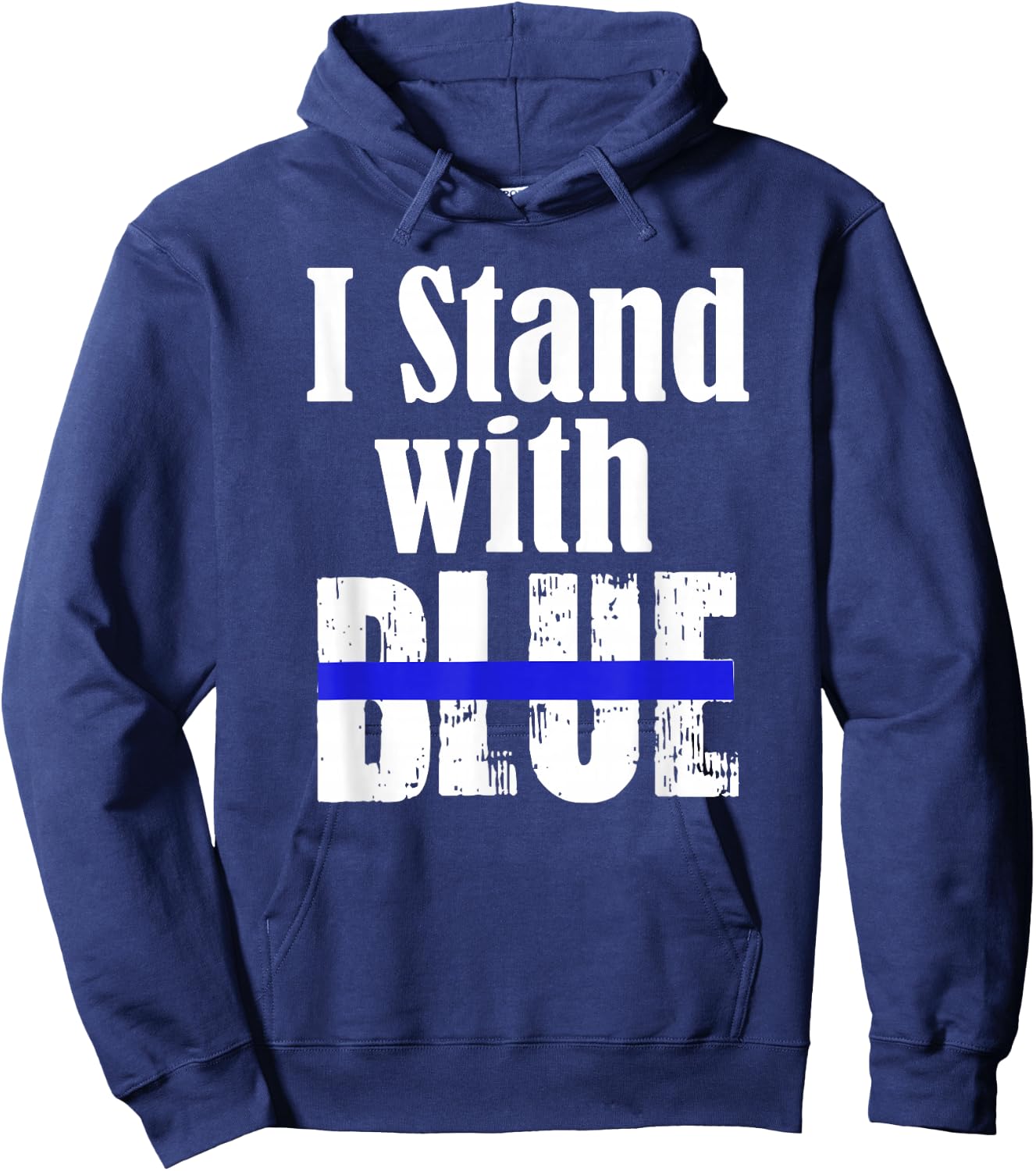I Stand with Blue - Police Support Shirt Hoodie - Hoodie | Navy
