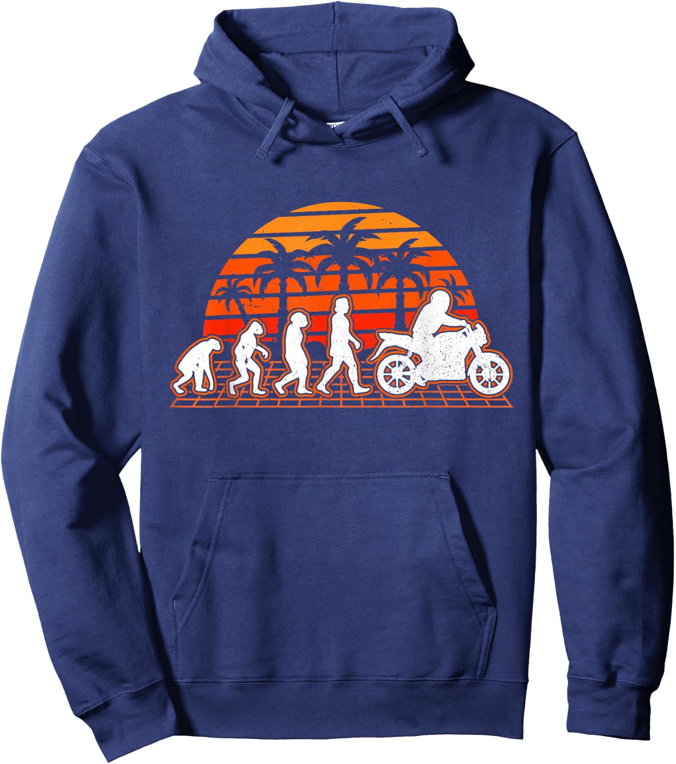Motorcycle Evolution Retro Motorcycle Biker Hoodie - Hoodie | Navy