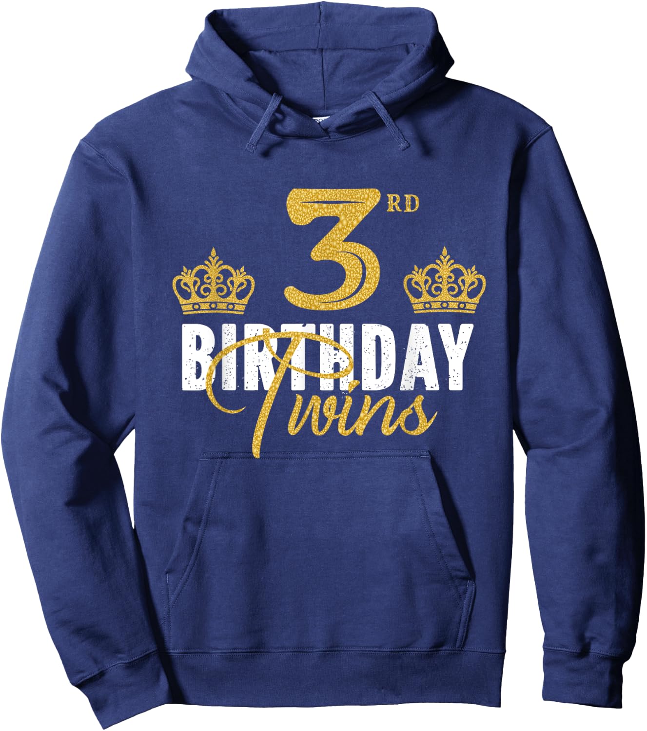 3rd Birthday Twins 3 Years Old Party Idea For Boy And Girl Hoodie - Hoodie | Navy