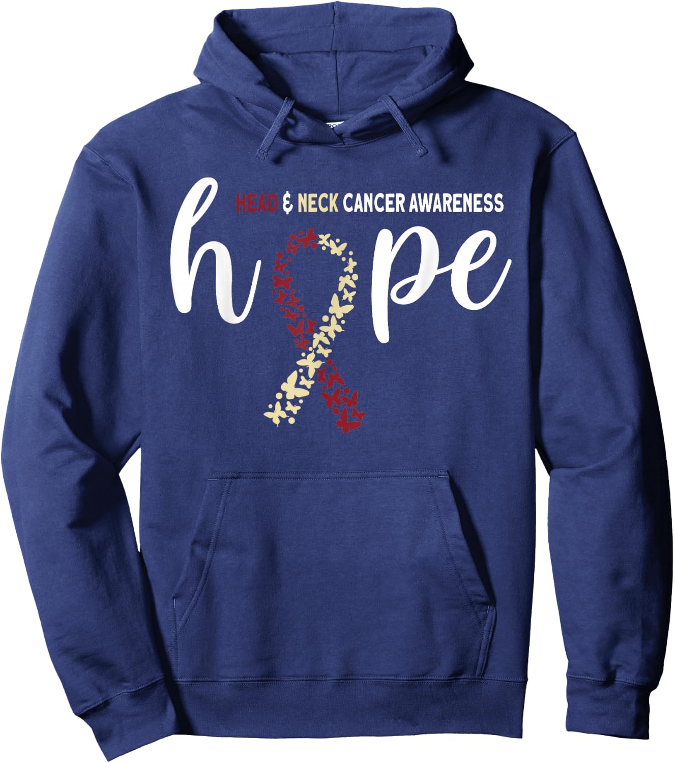 Hope Head And Neck Cancer Awareness Hoodie - Hoodie | Navy