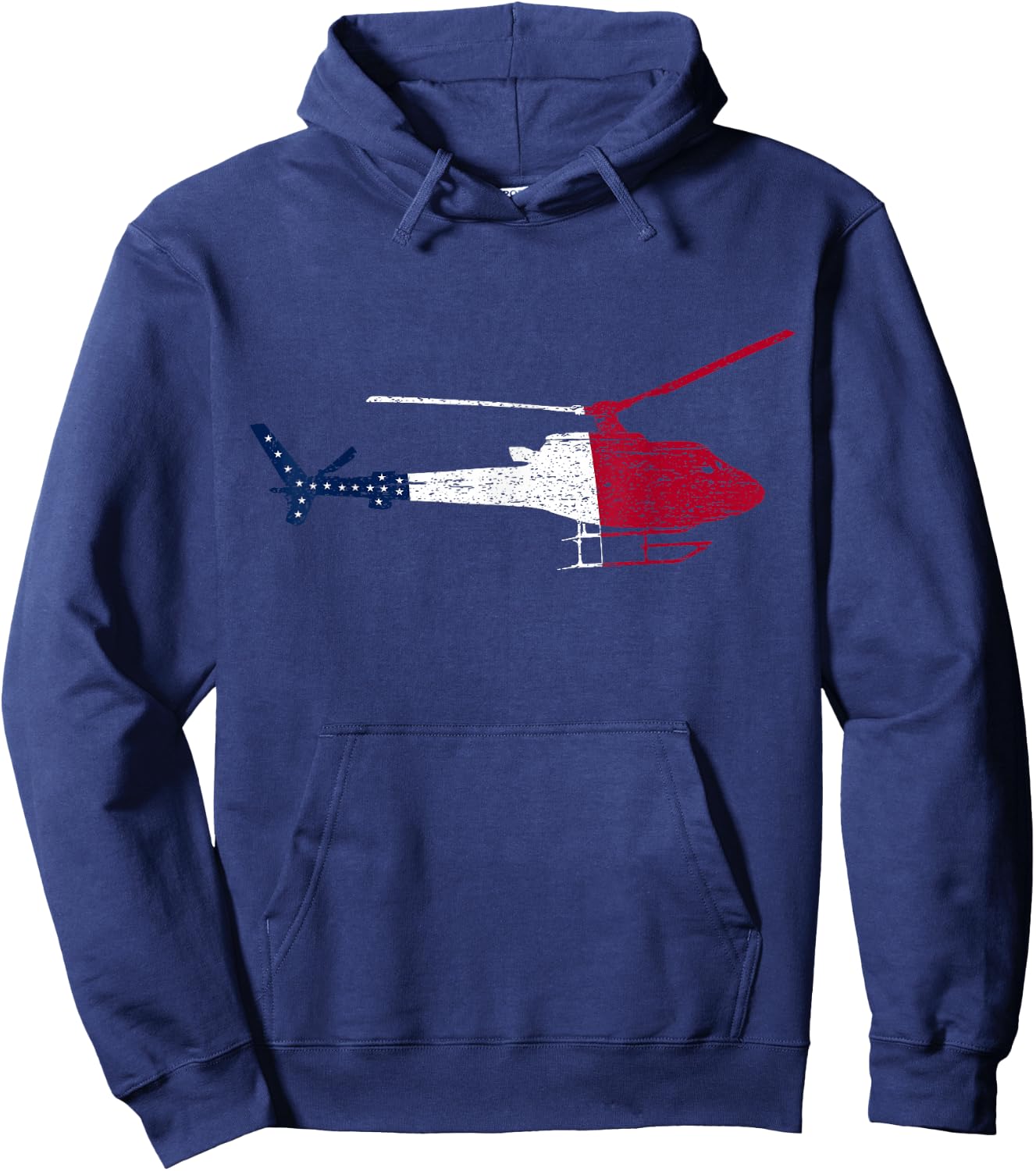Patriotic Bell 407 helicopter American flag Hoodie - Hoodie | Navy