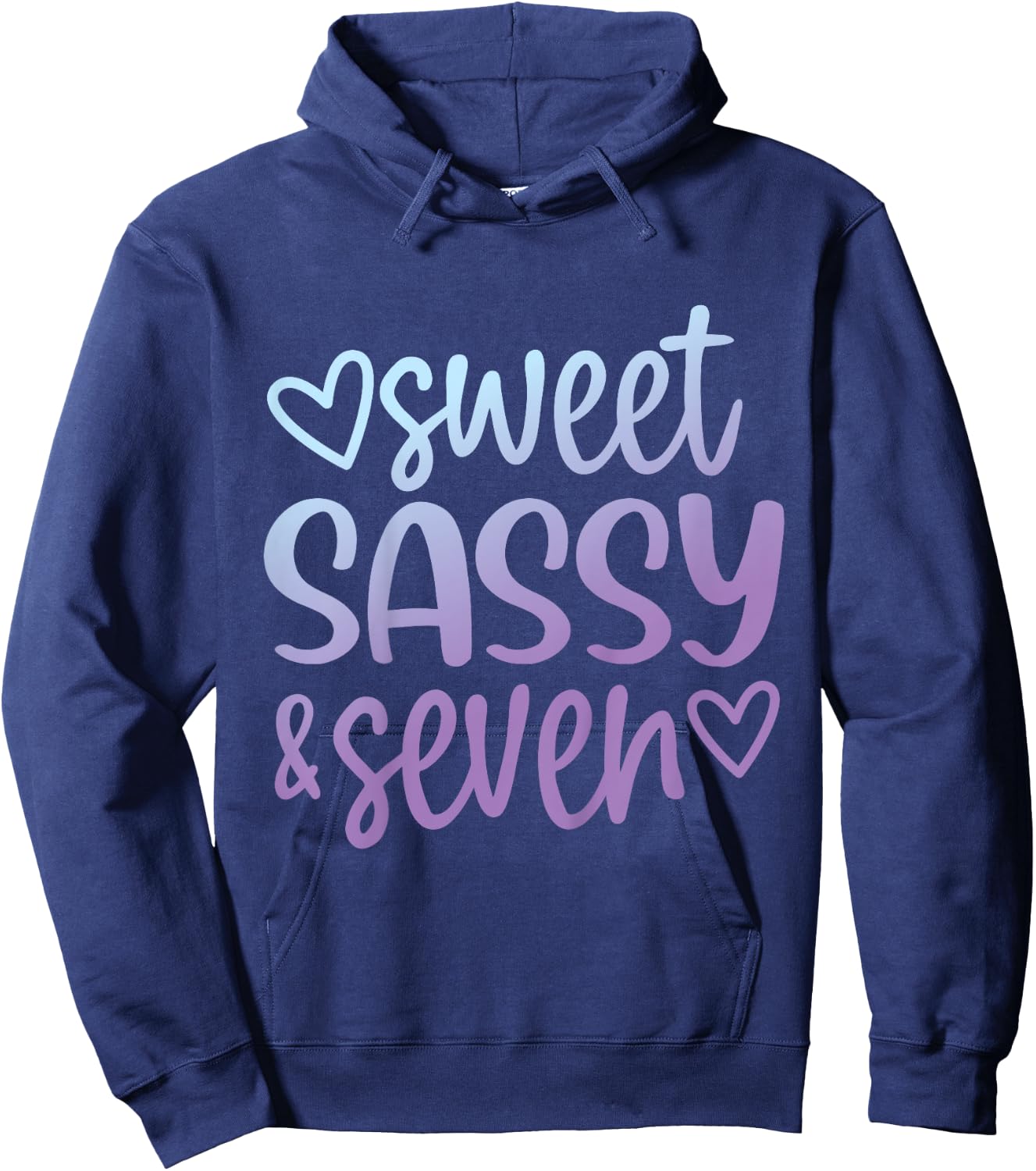 Tie Dye Sweet Sassy and Seven 7th Birthday Girls 7 Years Old Hoodie - Hoodie | Navy